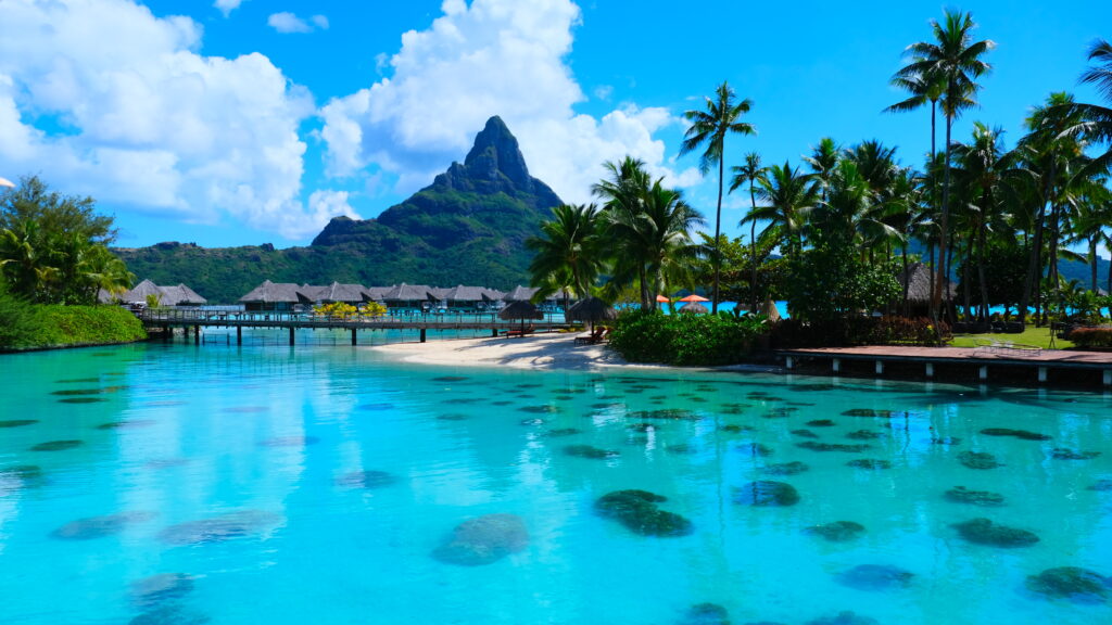 Overwater bungalows in Bora Bora